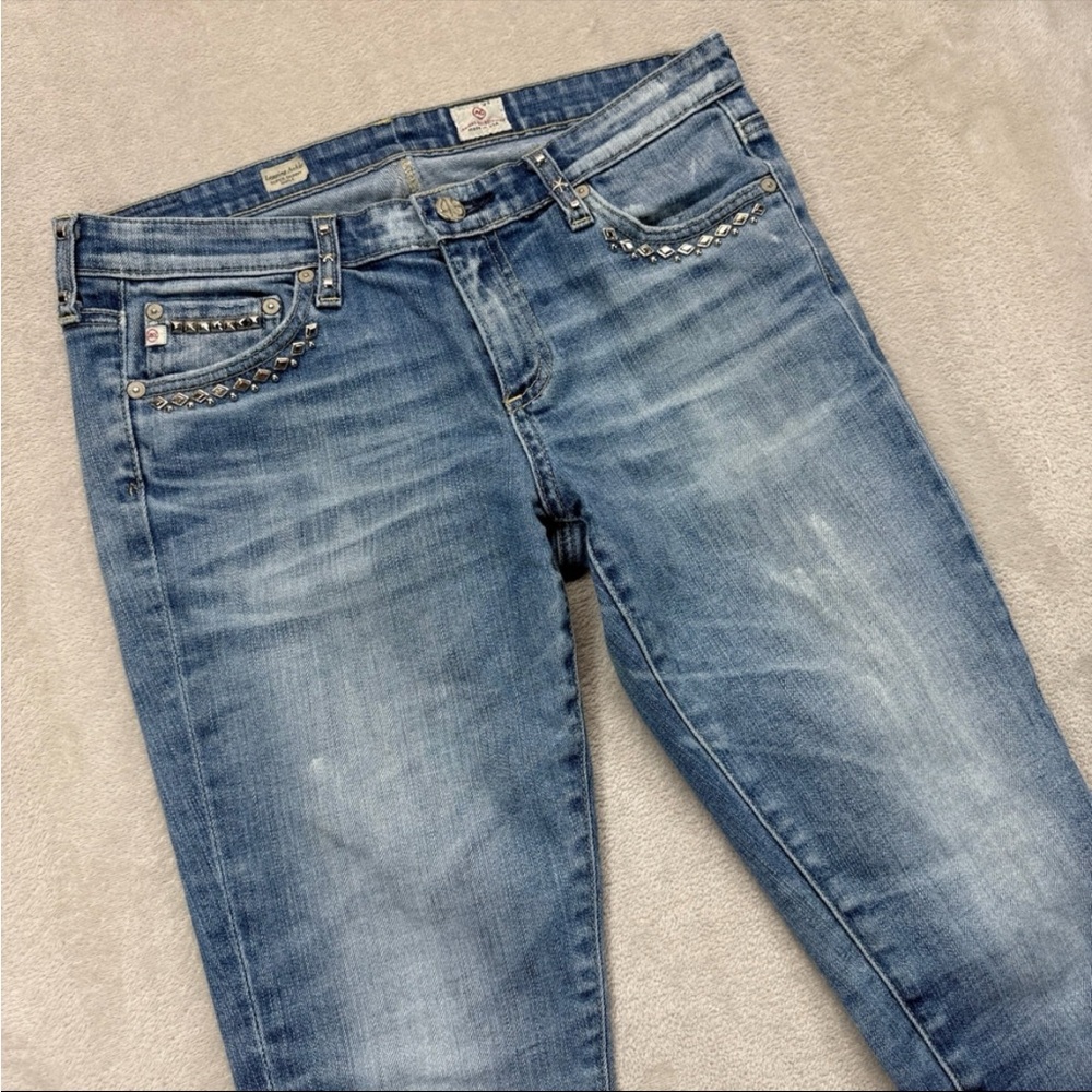 AG Adriano Goldschmied Jeans Women's 27 Ankle Super Skinny Embroidered